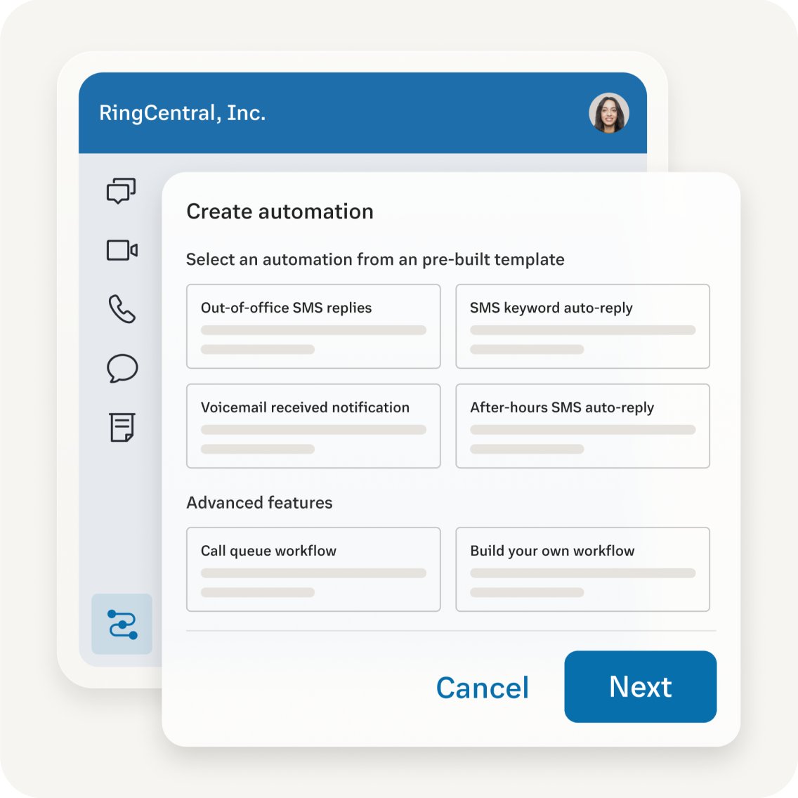 RingCentralDevs's tweet image. 💻 Simplify your communication #workflows.

See how to chain #SMS, voice, and data actions in a no-code workflow with Automator — so your team can move faster without writing a single line of code.

Try it now → zurl.co/Ur2Fr 

#RingCentralDevs