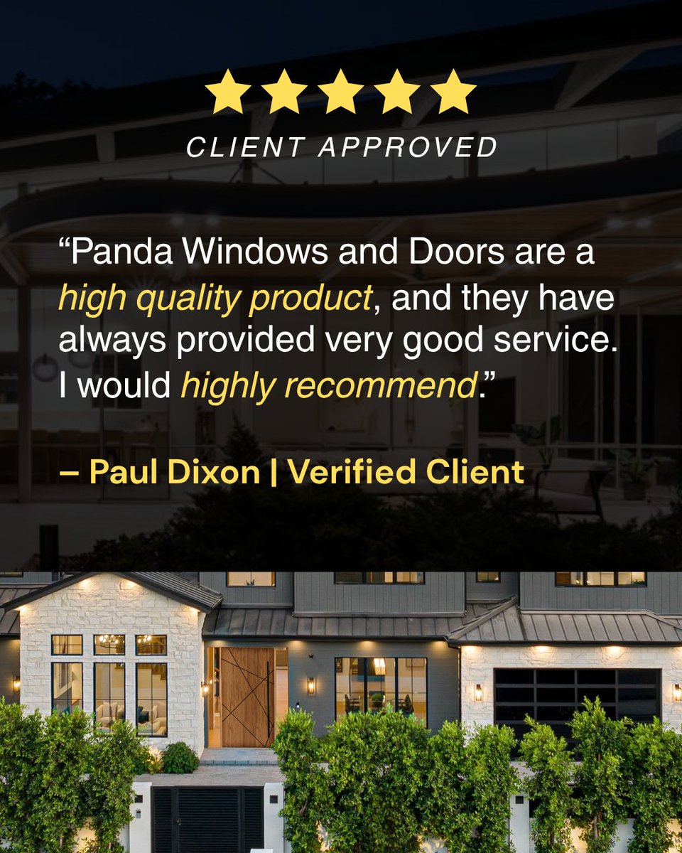 PandaWindows's tweet image. When customers come back again and again, that&apos;s the real measure of quality.
30+ years | Made in America
#PandaWindowsAndDoors