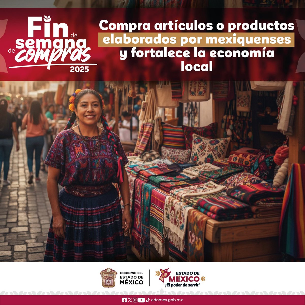 ModernoEdomex's tweet image. Fin de Semana de Compras 2025
En esta época, de alto flujo comercial, gasta solo lo necesario, en artículos de primera necesidad. Con cada compra apoyas a las familias del #EdoMex que mueven la economía, ¡Invierte en lo nuestro! @delfinagomeza.   #ElPoderDeServir