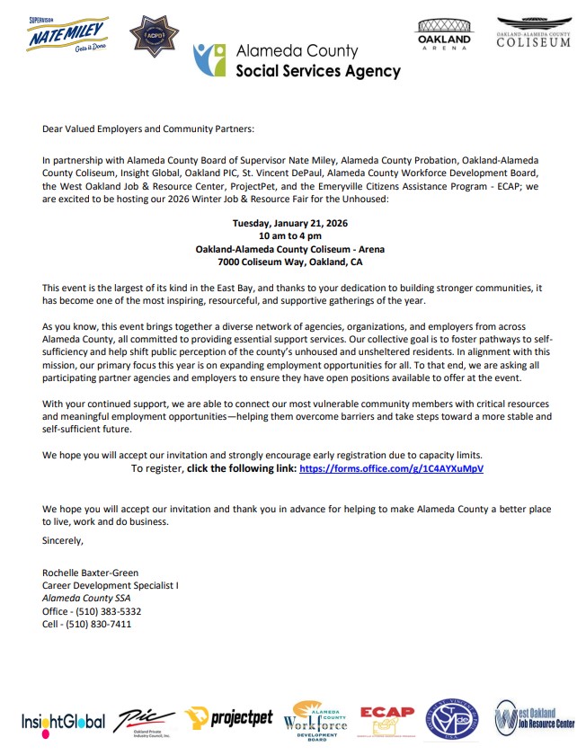 ACWDB's tweet image. Employers &amp;amp; Community Partners are welcome to register for the 2026 Winter #Job &amp;amp; #Resource #Fair for the Unhoused! This event aims to foster pathways to self-sufficiency &amp;amp; shift perception of the #unhoused &amp;amp; #unsheltered Register @ tinyurl.com/cps2c7yn / see flyer for details