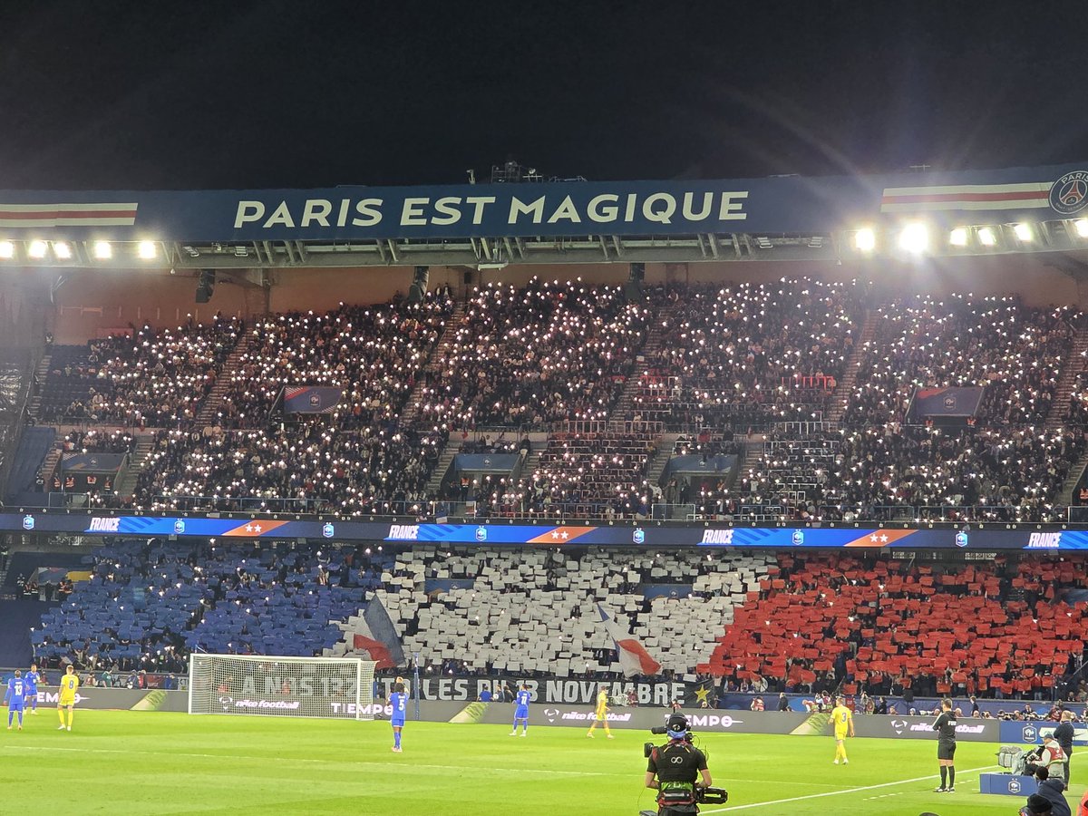 Une Marseillaise improvisée et des "Daesh Daesh on t'encule" résonnent dans le parc des Princes
#FRAUKR
#UKRFRA #13novembre