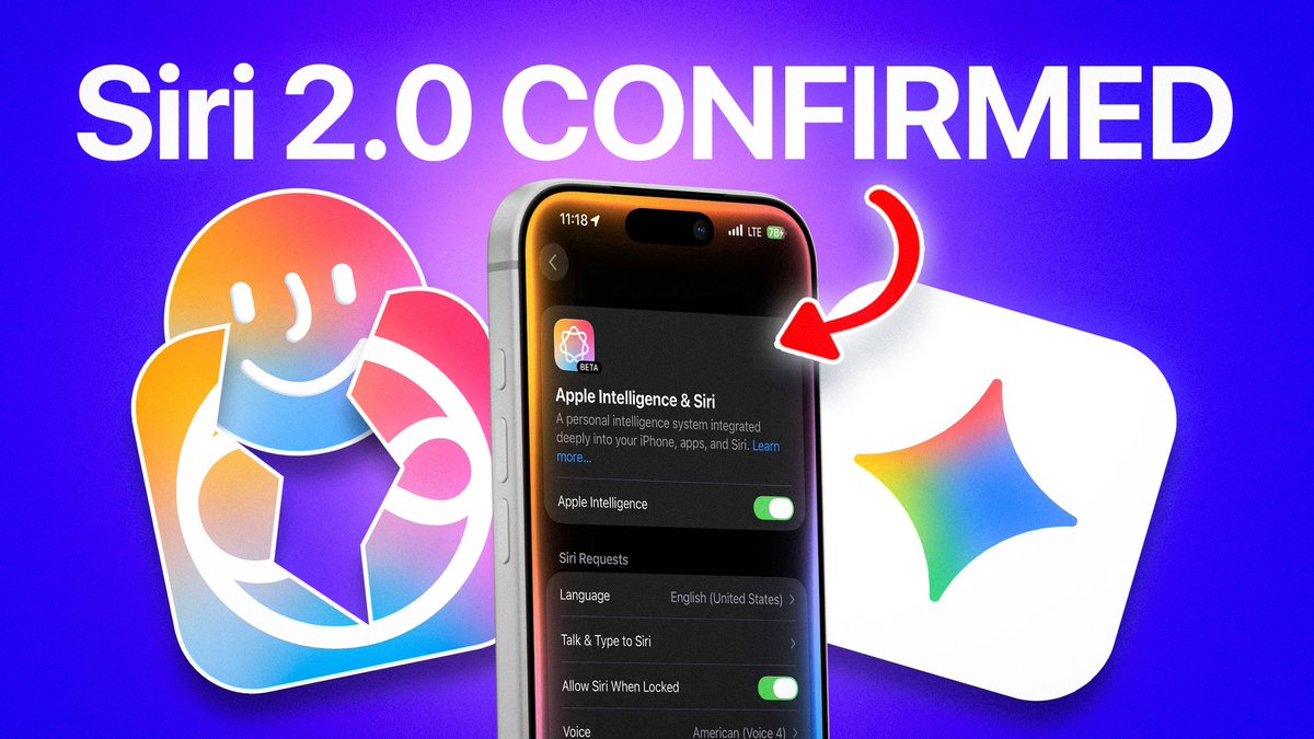 iDeviceHelpus's tweet image. 🙌New Siri 2.0 CONFIRMED - it’s FINALLY Coming! youtu.be/8rRdIpBnUgY