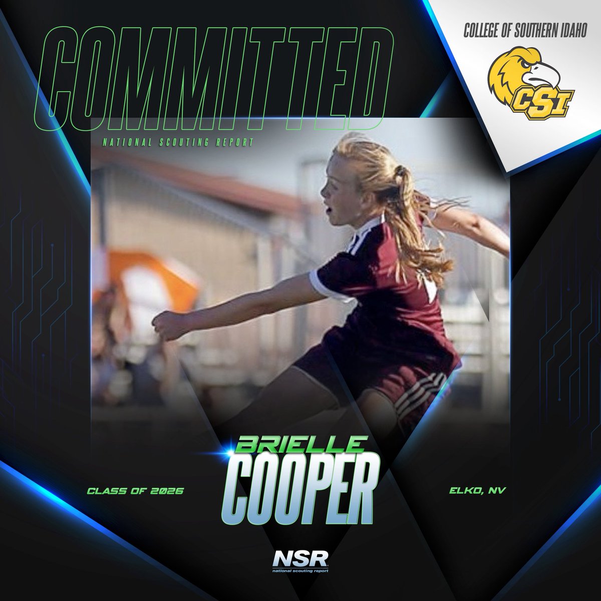 nsrnow's tweet image. 🚨#CommitmentAlert🚨
Congrats to #NSRsoccer 2026 grad Brielle Cooper for committing to College of Southern Idaho!💪⚽️
 
👤 Coach Kayla Saager 
#NSRcommit
#NSRBrielleCooper  

#NSRcommit #collegerecruiting #success #teamwork #nsrathlete #sports #goals 
#motivation #collegeathlete…