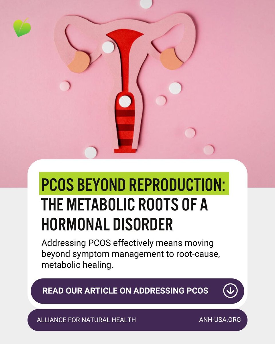 PCOS isn’t just hormonal — it’s metabolic. Insulin resistance + inflammation → hormone chaos. It’s time to go beyond the pill &amp; address the root cause.  Read: PCOS Beyond Reproduction: The Metabolic Roots of a Hormonal Disorder, anh-usa.org/pcos-beyond-re…