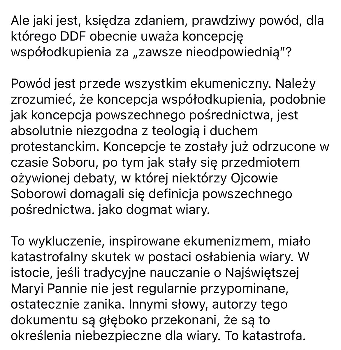 HaKejt's tweet image. Ks. Dawid Pagliarani przełożony generalny Bractwa św. Piusa X o dokumencie nt. używania tytułów „Współodkupicielki”oraz „Pośredniczki wszelkich Łask” tradycyjnie przypisywanych Najświętszej Maryi Pannie.