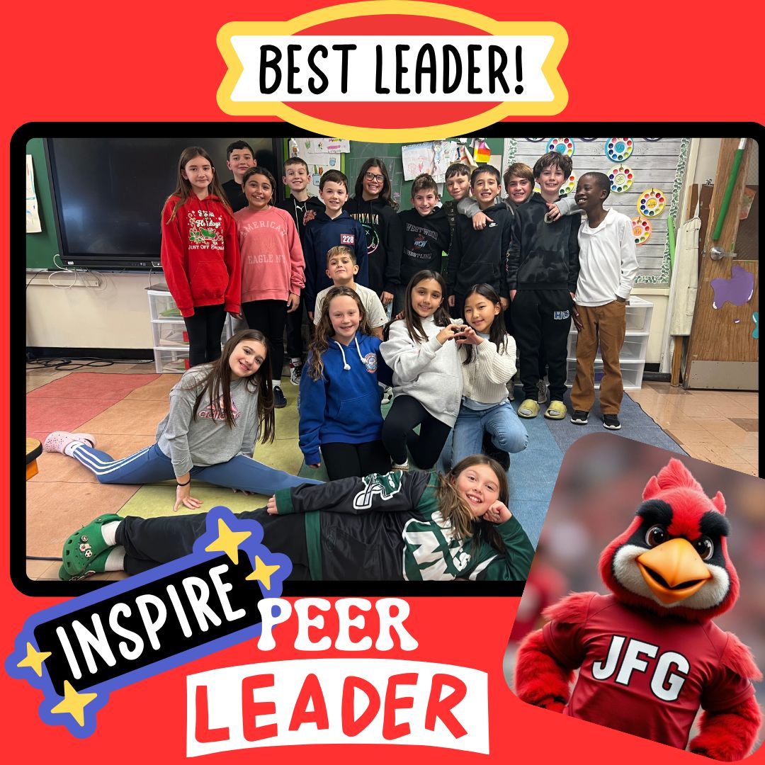 Our 25-26 Peer Leaders are ready to shine! These incredible students are stepping up to be role models, helpers, and positive forces in our school! We couldn't be prouder of their amazing leadership, fantastic kindness, and unwavering commitment to making JFG an extraordinary