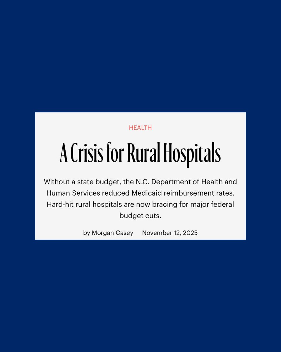 In several of North Carolina’s rural counties, more than 50 percent of people get their health insurance through Medicaid. The General Assembly’s refusal to fully fund Medicaid will be felt throughout the state if providers are forced to close their doors.