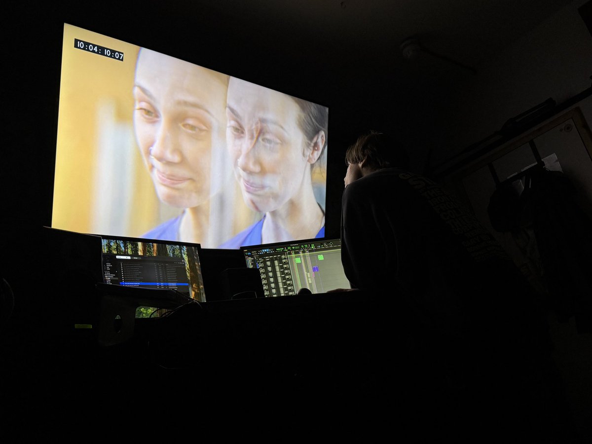 JoeSolomon7's tweet photo. Working on sound design for our short film, Jack, with the talented Jan Sigsworth. Really important day for finding the music and sound elements we now want to elevate the story. 🙂 https://t.co/IpX5724YFI