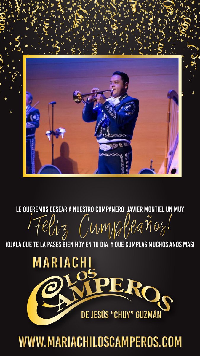 MLCamperos's tweet image. ¡Muchas felicidades a nuestro compañero Javier Montiel! 

#mariachiloscamperos #cumpleaños #felicidades