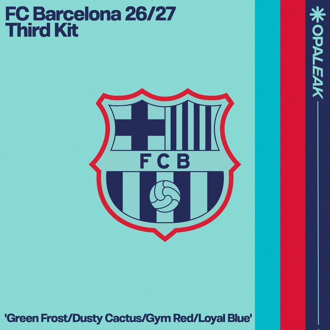 UHFutbol's tweet photo. 🚨Los colores de la tercera equipación del Barça de la temporada que viene.

#UHF #Futbol #Barca #Barcelona https://t.co/BS0XlQKHce