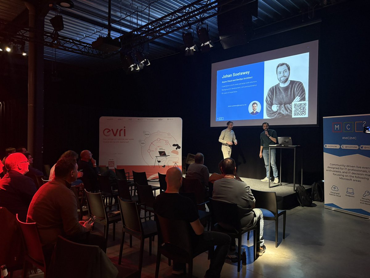 ErikMoreau's tweet image. 4th session @mc2mcbe evening &apos;MC2MC Live: Transformers of the Digital Age&apos; by Patrik Soderstrom and Johan Soetewey on &apos;ClickOps to #DevSecOps&apos; #security #community