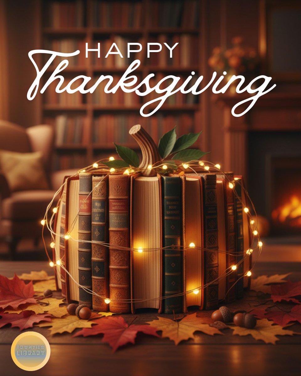 townviewlibrary's tweet image. 🍂🦃 Thankful for Good Books &amp;amp; Great Minds! 🦃🍂 Grateful for stories that inspire, friends who make us laugh, and readers who bring our library to life! 📚✨ Enjoy your break, some pumpkin pie, and a great read! 🍁 #DallasISD