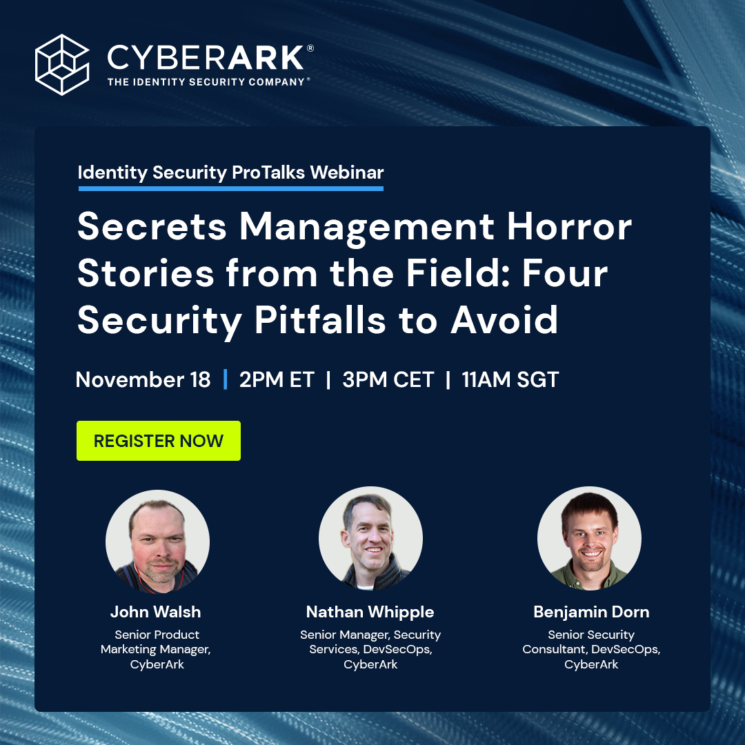 CyberArk's tweet image. #Secrets sprawl is real... and it can quickly turn into a security nightmare.

Join CyberArk experts as they share real-world horror stories and the 4 common pitfalls to avoid in secrets management. spr.ly/60167kHsk

#IdentitySecurity #Cybersecurity