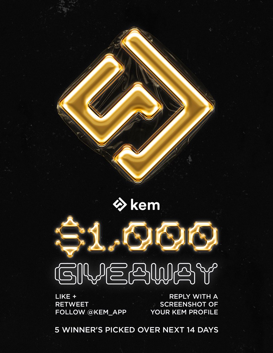 kem_app's tweet image. Attention Kem Fam ‼️

We&apos;re celebrating our success by giving away $1,000 cash on the Kem App 

Multiple winners will be selected for a piece of the prize pool.

Here&apos;s how you lock in your entry: 

- Like + Retweet this post 

- Drop your Kem username below

- Follow @Kem_App to…