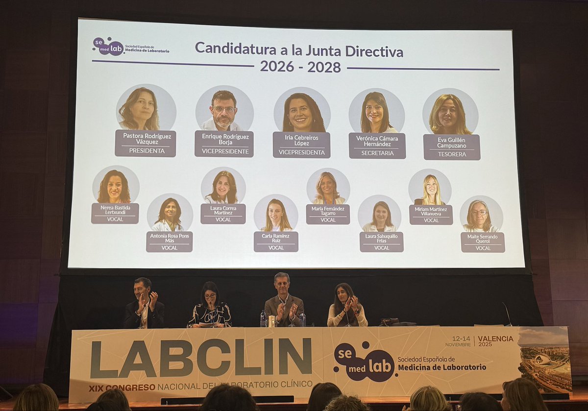 Semedlab's tweet image. Nueva Junta Directiva de #SEMEDLAB ‼️

Hoy se ha aprobado la nueva junta directiva de #SEMEDLAB para el periodo 2026-2028

Gracias a todos los socios por participar en la votación y felicidades al nuevo equipo que liderará esta etapa💪