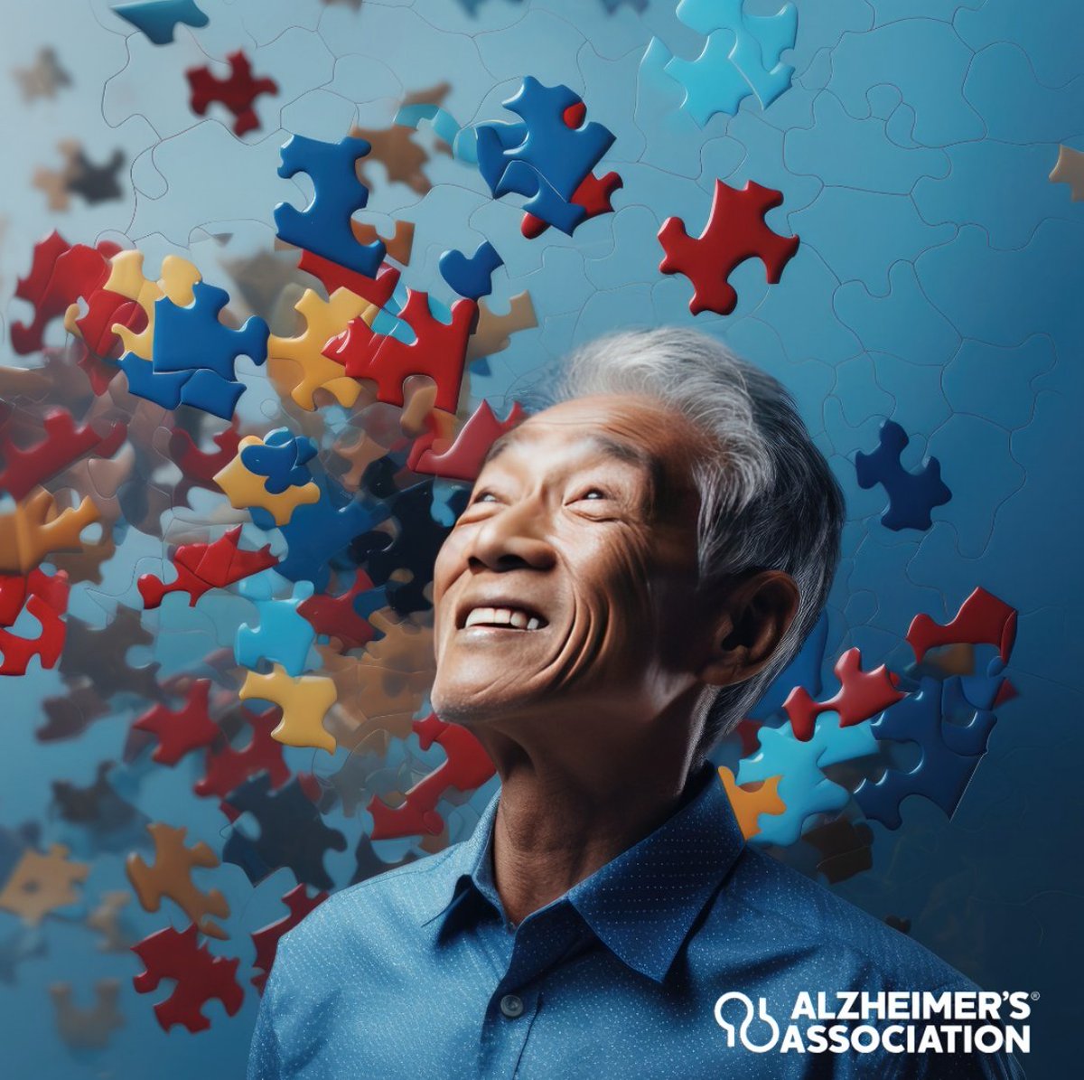 Alzheimer’s is a progressive 🧠 BRAIN DISEASE that affects how people think, remember &amp; function. It can slowly take away the ability to connect. But w/continued research, there is hope. Every puzzle piece represents moments of joy &amp; glimpses of identity. bit.ly/43NzBeV