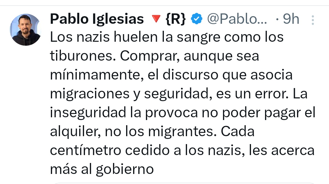 oriolsabata's tweet image. Me tiene bloqueado, pero que alguien le explique a Pablo Iglesias que el modelo migratorio actual, fallido y sin planificación alguna, es fruto del capitalismo, y responde a los intereses de la patronal, que busca mano de obra barata anteponiendo el lucro al bienestar, la…