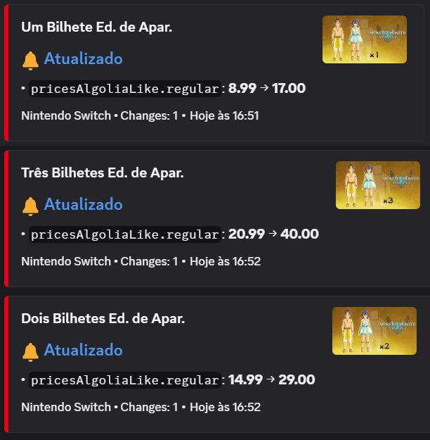Capcom reajustou preços de DLCs na eShop brasileira

Como meu bot ta fazendo trabalho de formiga, não sei quantos jogos foram afetados além do MH