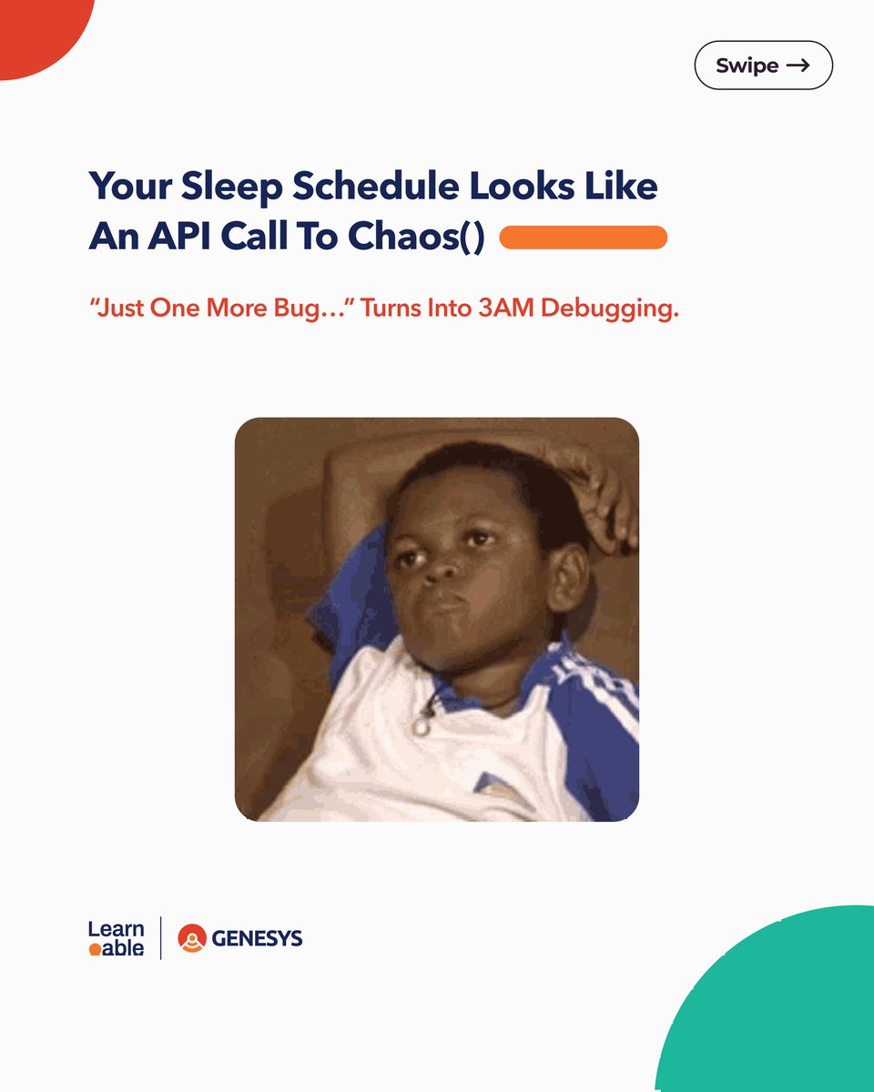 _learnable's tweet image. You ever realize developers all share the same personality glitches?

We made a list and honestly, it&apos;s a little too accurate😂.

Swipe through and tell us how many apply to your dev life.

#everythingislearnable #Genesystechhub #tech