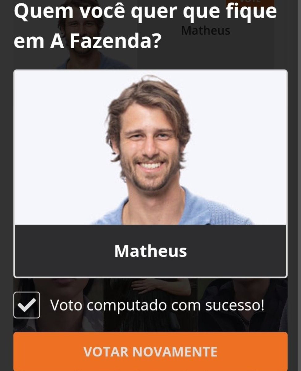 Não podemos deixar o papai sair agora, ele é uma peça essencial pro jogo e não merece ser eliminado para o Toninho. #FicaMatheus #AFazenda17