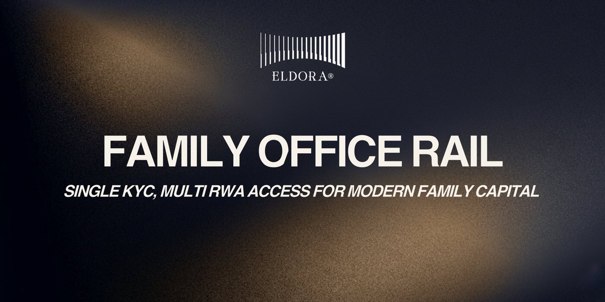 eldora_rwa's tweet image. Family offices want RWA exposure, not onboarding friction...

Eldora routes everything through a single KYC/AML rail:

- One verification, multi-jurisdiction coverage

- Automated workflows from onboarding to allocation then distributions

- Configurable access to tokenized…