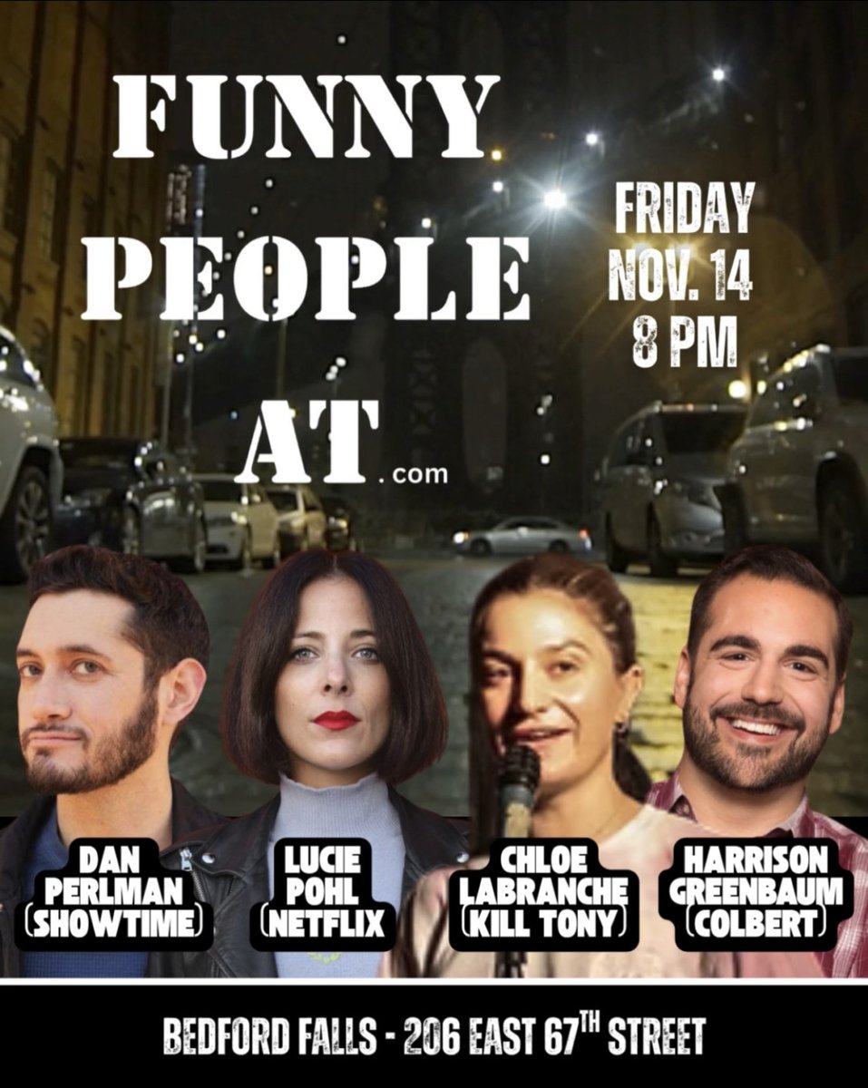 Joins us for our opening weekend!
<a href="/LuciePohlComedy/">Lucie Pohl💥</a> <a href="/ChloeLaBranche/">Chloe LaBranche</a> <a href="/edmanhustle/">Edward Farrell</a> 

funnypeopleat.com/copy-of-bedfor…