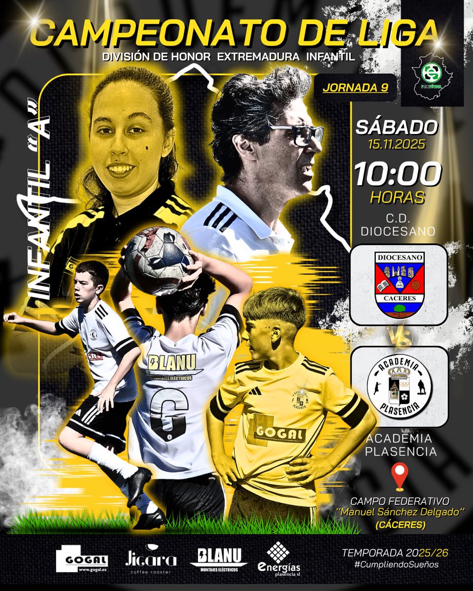 ☑️ | ¡9ª Jornada de Liga para nuestro #IᥒƒᥲᥒtɩꙆ “A”! 

🗓️ 15/11/25. 
🕙 10:00 H. 
🏟️ Federativo Manuel Sánchez Delgado (Cáceres). 
🆚 <a href="/cddiocesanofb/">Cantera CD Diocesano</a> 
💪🏻 ¡𝑉𝑎𝑚𝑜𝑠 𝑒𝑞𝑢𝑖𝑝𝑜! 

#AᥴᥲdᥱmιᥲPᥣᥲsᥱᥒᥴιᥲ | #CᥙmρᥣιᥱᥒdoSᥙᥱᥒ̃os