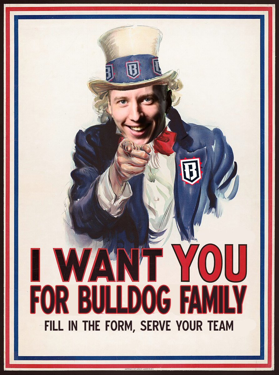 Do you want to join the Bulldog Family?

We are seeking talented people to join our ranks and fill backroom roles.

If you think you have what it takes, fill in the form, and we will contact you to join the team:
forms.gle/CfTMBuAmfSdYfz…