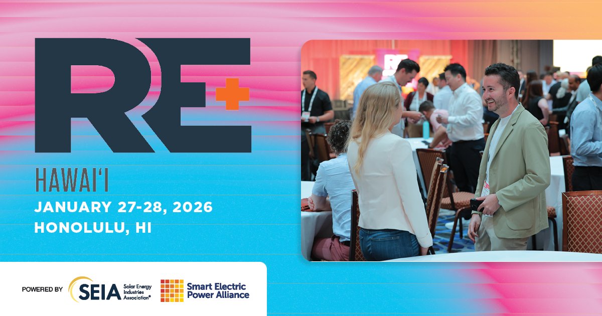REPlusEvents's tweet image. Create meaningful connections and partnerships that will extend beyond the show floor at RE+ Hawai&apos;i! 🤝

Build your network &amp;amp; see how you can expand your business. Join us in Honolulu this January 27-28; register today! bit.ly/3FsJvXo

#REPlusHI #CleanEnergy