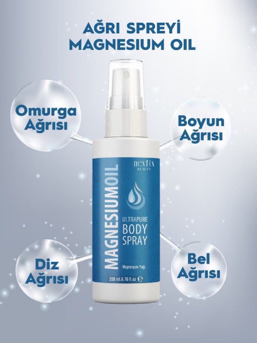 Magnezyum Yağı Bu sıvı altını neden düzenli olarak tüm vücudunuza sıkmalısınız? 
• Sinir ve kas fonksiyonlarını düzenler 
• Hamilelik ve emzirmeyi destekler
 • Kan basıncı için güçlüdür 
• Kemik ve DNA gelişimini destekler 
FLOOD 👇📜