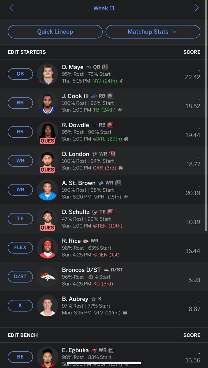 easymoney9596's tweet image. Am I cooked this week?? #FantasyFootball