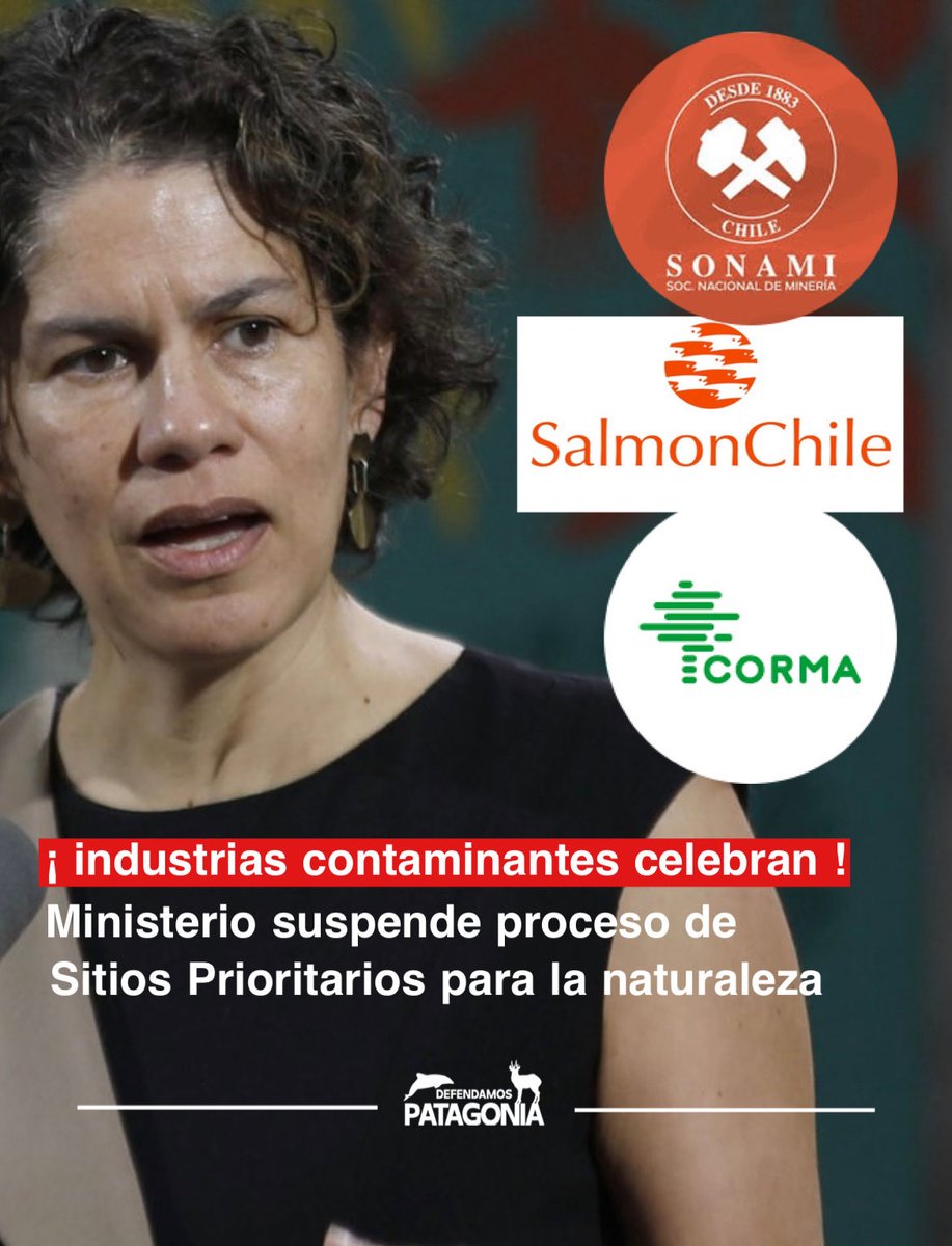 DefendamsChiloe's tweet image. 🛑 ¡GRAVE RETROCESO AMBIENTAL EN CHILE!

Hoy el Ministerio de Medio Ambiente anunció la suspensión indefinida del proceso de declaración de Sitios Prioritarios para la protección de ecosistemas frágiles. 

Una decisión nacida del lobby puro y duro de las industrias más…