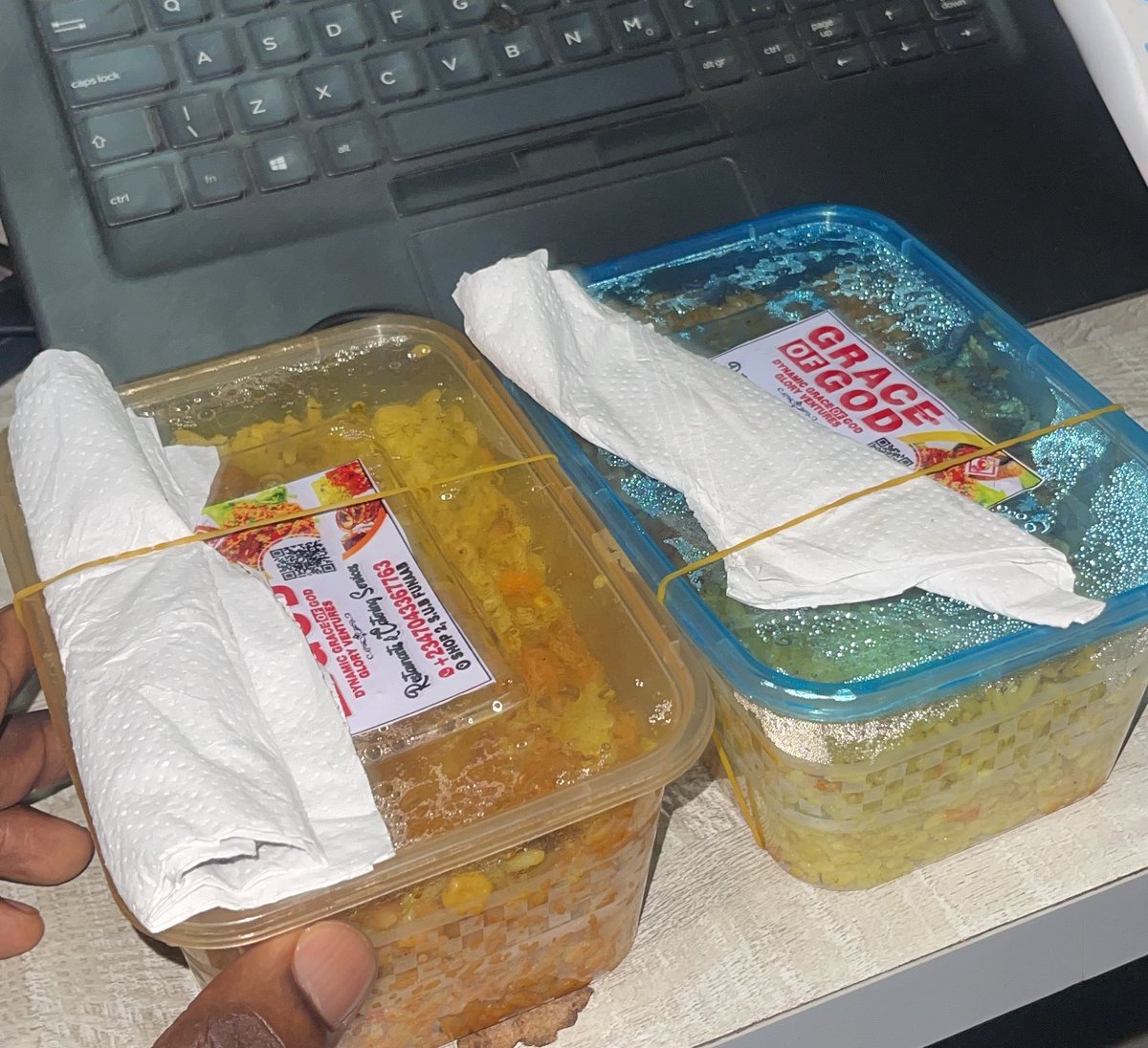 festus90940's tweet image. My dad called me like “Festus, come to my office🥲” I got there and he handed me two plates of food 🥹❤️ Night food secured 😂😂💔