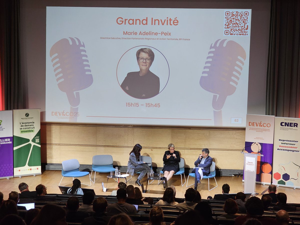 #valdoise / #iledefrance / #ChooseIDF / #cner / #DevCo2025 / #Ceevo95 : Intervention de Marie Adeline-Peix, Directrice Exécutive Partenariats Régionaux et Action Territoriale de BPI France, au Forum Dev&amp;Co 2025 organisé par le CNER à Montpellier - forum-deveco.fr