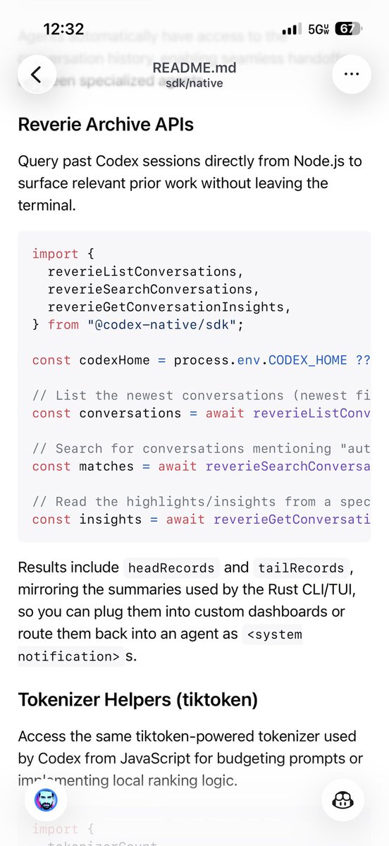 ScriptedAlchemy's tweet image. Codex “reveries” - inner monologue that searches all past conversation histories passively, based on whatever is happening in the thread, for relevant information and “whispers” into the current agents run loops. Providing it with past self memories.