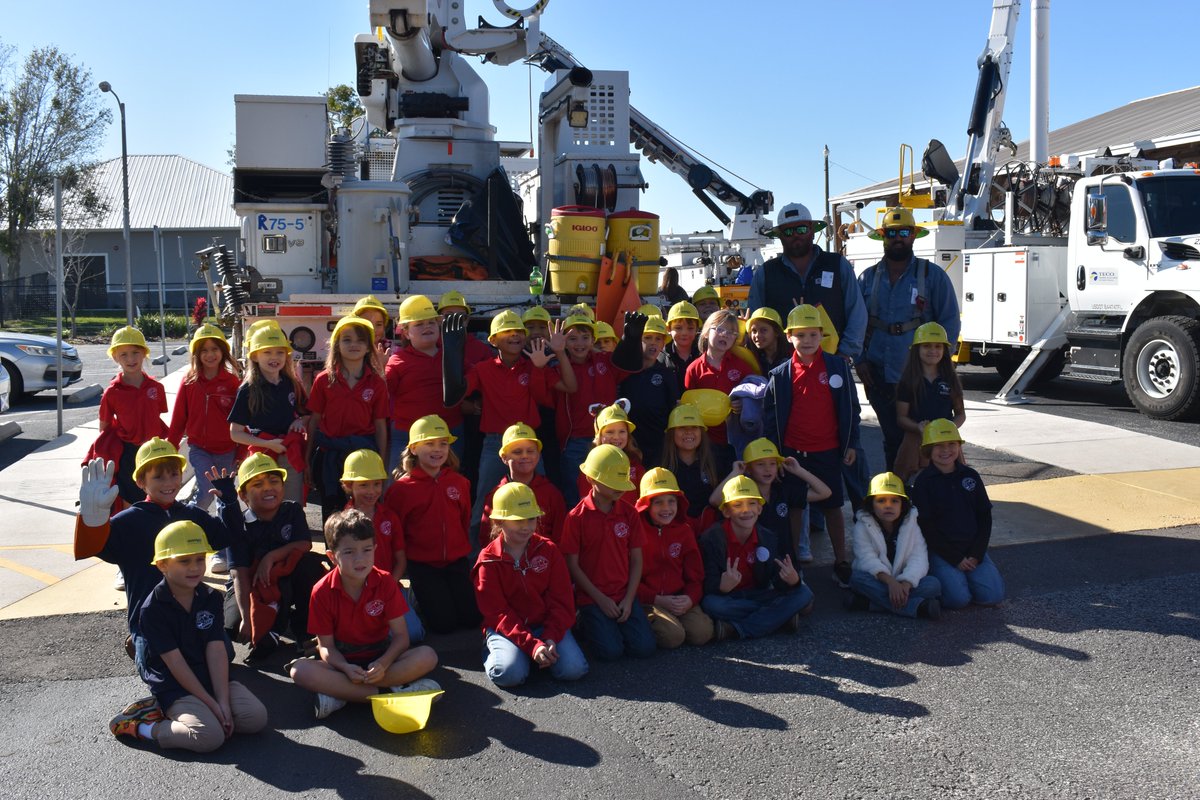 WRECCoop's tweet image. They spoke to students from 2nd to 4th grades about the important work they do to keep the lights on and our communities safe. #wreccoop