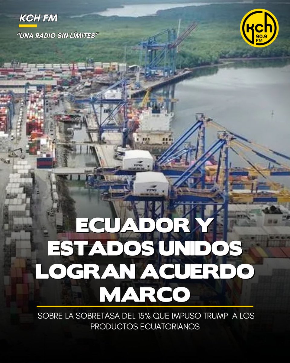 La Casa Blanca anunció que el presidente Donald Trump y su homólogo ecuatoriano, Daniel Noboa, alcanzaron un acuerdo marco relacionado sobre los aranceles recíprocos del 15% que pesan sobre Ecuador

Más detalles en kchcomunicacion.com 📲

📻 90.9FM | kchtv.com