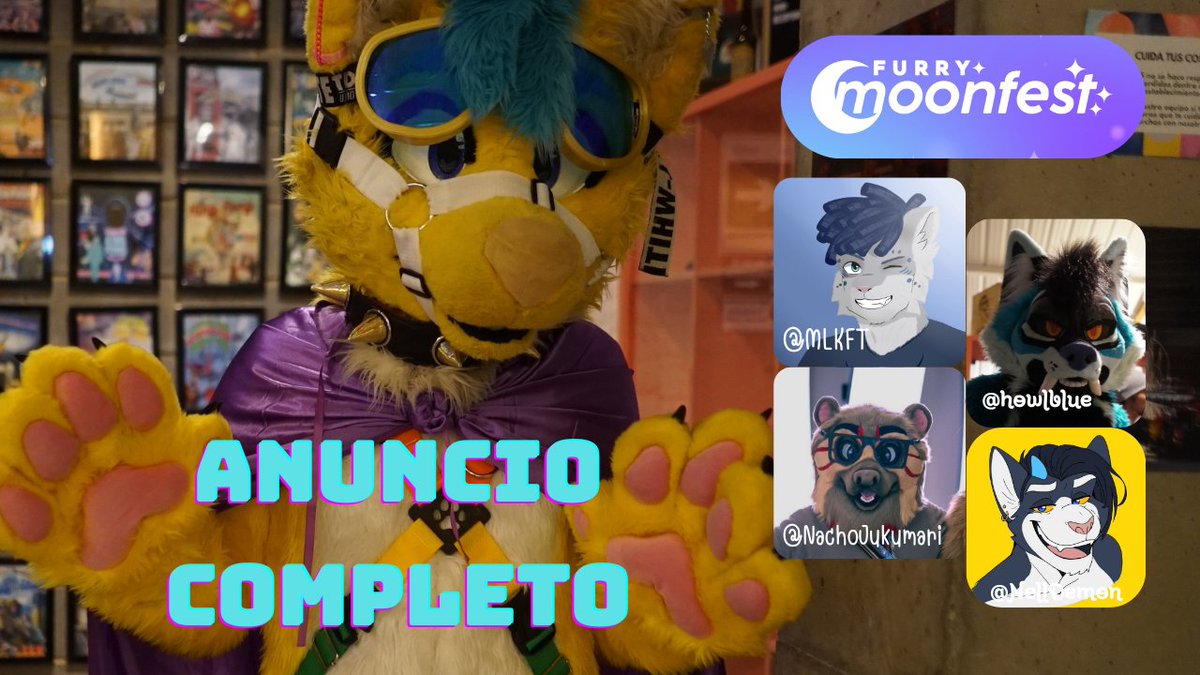 sacrisfurry's tweet photo. MOONFEST 2026 | Paipa, Colombia | Anuncio completo

TikTok:

https://t.co/63UWujz7DP

YouTube:

https://t.co/H9PnqWYOvd

¡Nos vemos en 2026 para la convención más grande de Colombia!

@FurryColombia 

#furry #furryfandom #moonfest #moonfest2026 #furrycolombia #colombia https://t.co/ZfU0u2RbGO