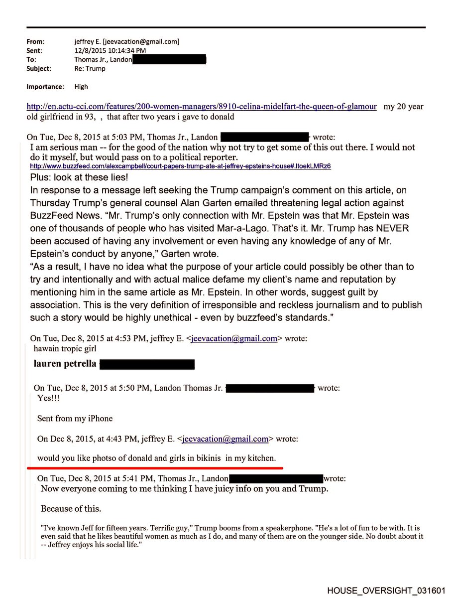 【爱泼斯坦信件猛料惊人】

“你想要唐纳德在我的厨房和穿比基尼的女孩们在一起的照片吗？”