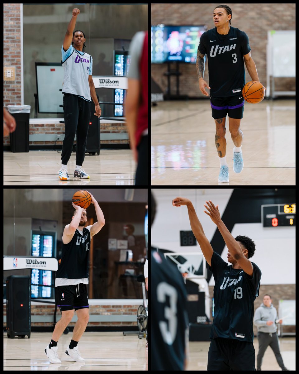 utahjazz's tweet image. adding the finishing touches before tipoff 🎨

#TakeNote