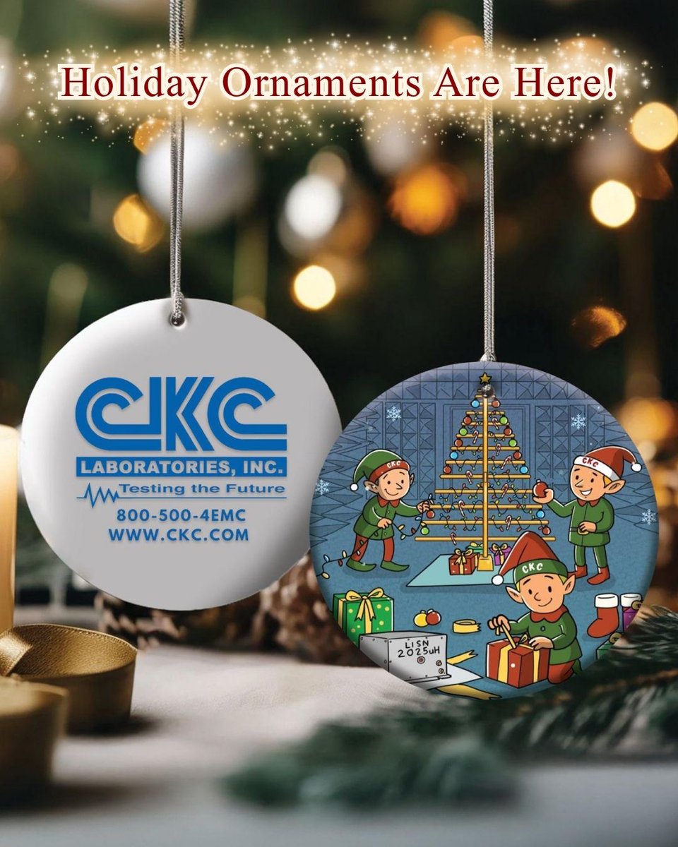 CKCLABS's tweet photo. Holiday cheer meets precision testing! 🎄✨
Our CKC ornaments are here to brighten the season — please ask a member of our team for one at check-in!
🔗 https://t.co/ZBIYCuKHKc | 800-500-4EMC
#CKCLabs #HolidaySpirit #TestingTheFuture https://t.co/hT2RIDNx8n