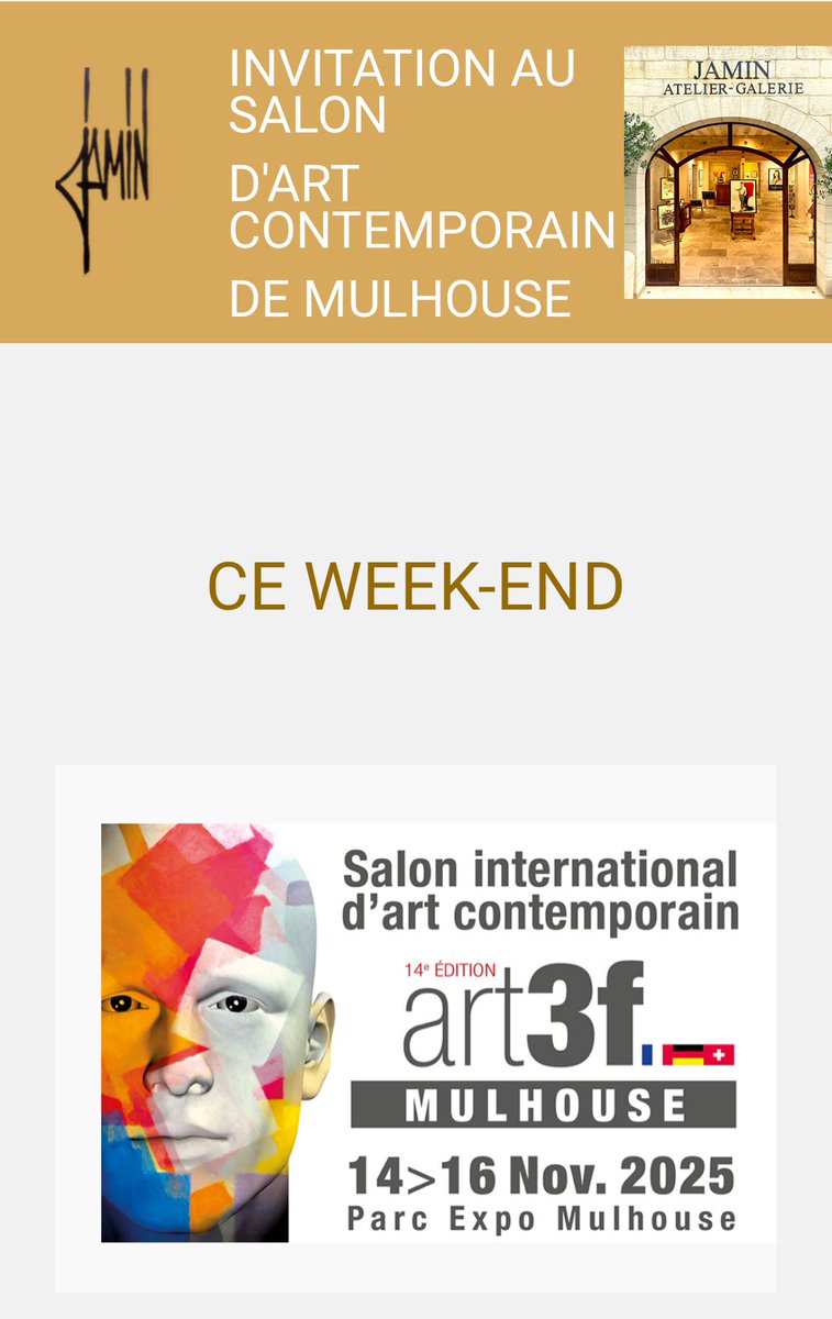 david_jamin's tweet image. Entrées gratuites pour le salon de Mulhouse:

art3f.fr/form/fr-mulhou…