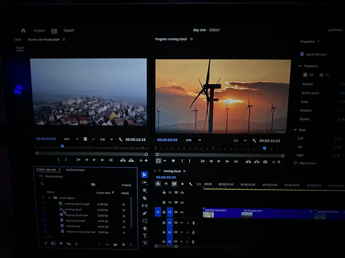 miramichaelss's tweet image. 🌺Day one: Road to gaining mastery of Premiere Pro.

Since I had use the software sometime in the past I just needed to brush up that what I know:
…I tried navigating the various panels.
…I imported some clips to my timeline, cutting them up.
…Used some shortcuts I remember.