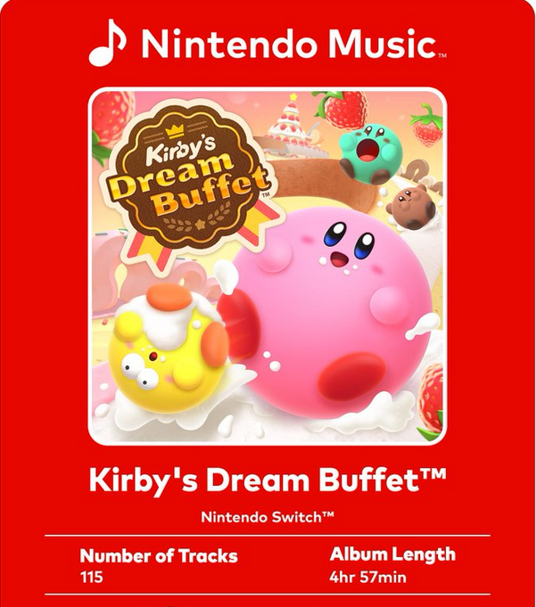 NintendoMan064's tweet image. Up next for Nintendo Music is Kirby&apos;s Dream Buffet is now available.📱 Think about both the music &amp;amp; the food.🤤
#KirbyDreamBuffet #Kirby #NintendoSwitch #NintendoMusic #Nintendo #Gaming