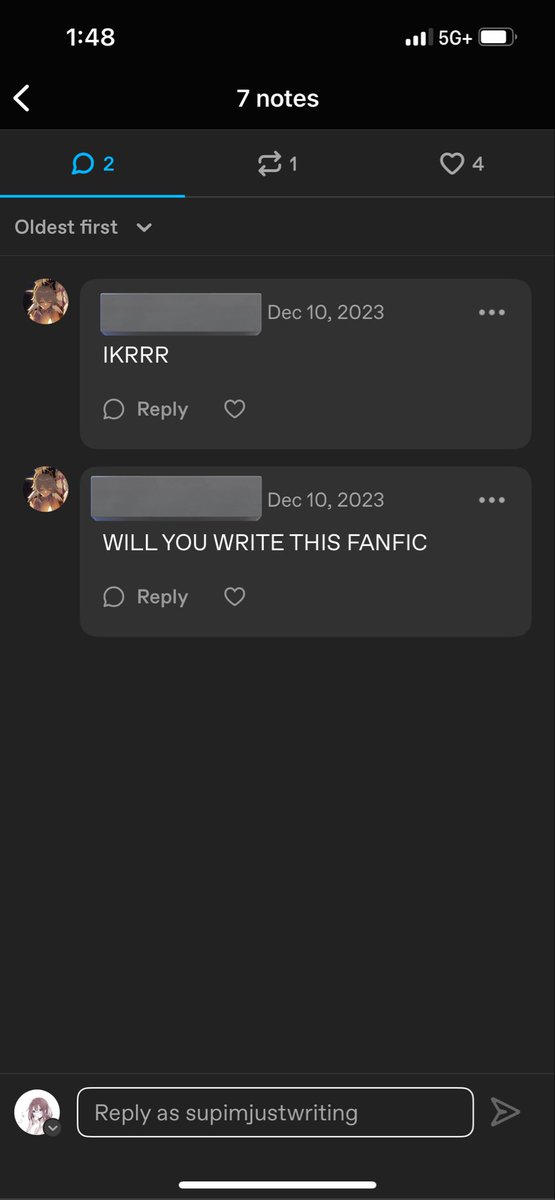 More Tumblr digging

I forgot that throwing ideas to the void sometimes get replies. It’s been awhile but maybe I will dip my toes in again 

My deepest apologies to this human. Especially since I mostly wrote requests >.<