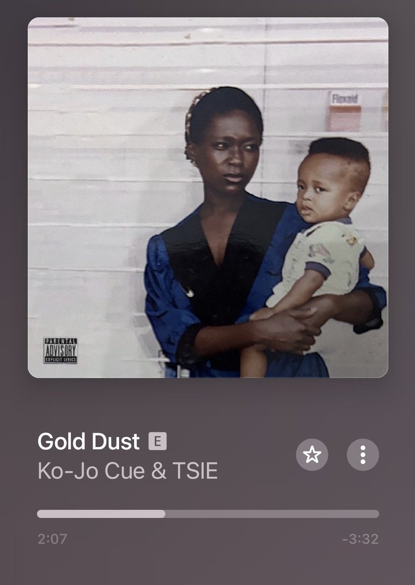 Top three songs from the past week.. 🧵
1. GOLD DUST by <a href="/KOJO_Cue/">KANI</a> ft <a href="/TSIEOTSIE/">TSIE</a>.... Arguably the best story teller to touch a mic, it's fitting that he chooses to end the album with a song about birth, the beginning of life