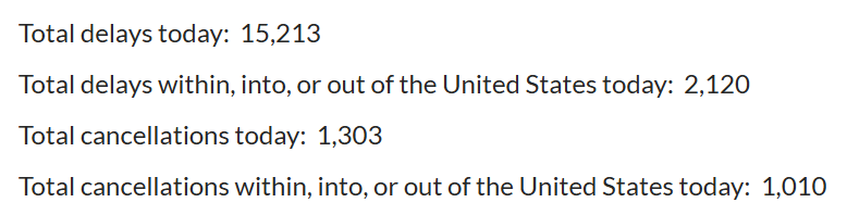 Jasamsdestiny's tweet image. With airports now open again?   There certainly seems to be a lot of delays &amp;amp; cancellations.   Check misery map if flying today.

Misery map
Just click any circle/city you intend flying out of or to &amp;amp; it will show you the number/s.
flightaware.com/miserymap
#Delays #Cancellation