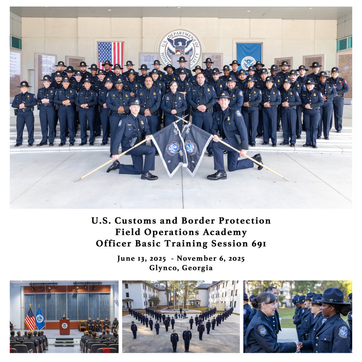 Honored to mentor <a href="/CBP/">CBP</a> Officer Basic Training Session 691! Congrats to our newest graduates—guardians of borders, protectors of communities, enforcers of laws. Your dedication ensures our Nation’s security. 

Inspired to serve? CBP is hiring! Visit CBP.gov/Careers