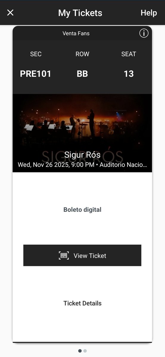 ramonm98's tweet photo. Vendo dos boletos para Sigur Ros (26 Nov), en el centro de la 2da fila. Fueron $7,194 de los dos, pero escucho ofertas! https://t.co/39nTsfoG8X