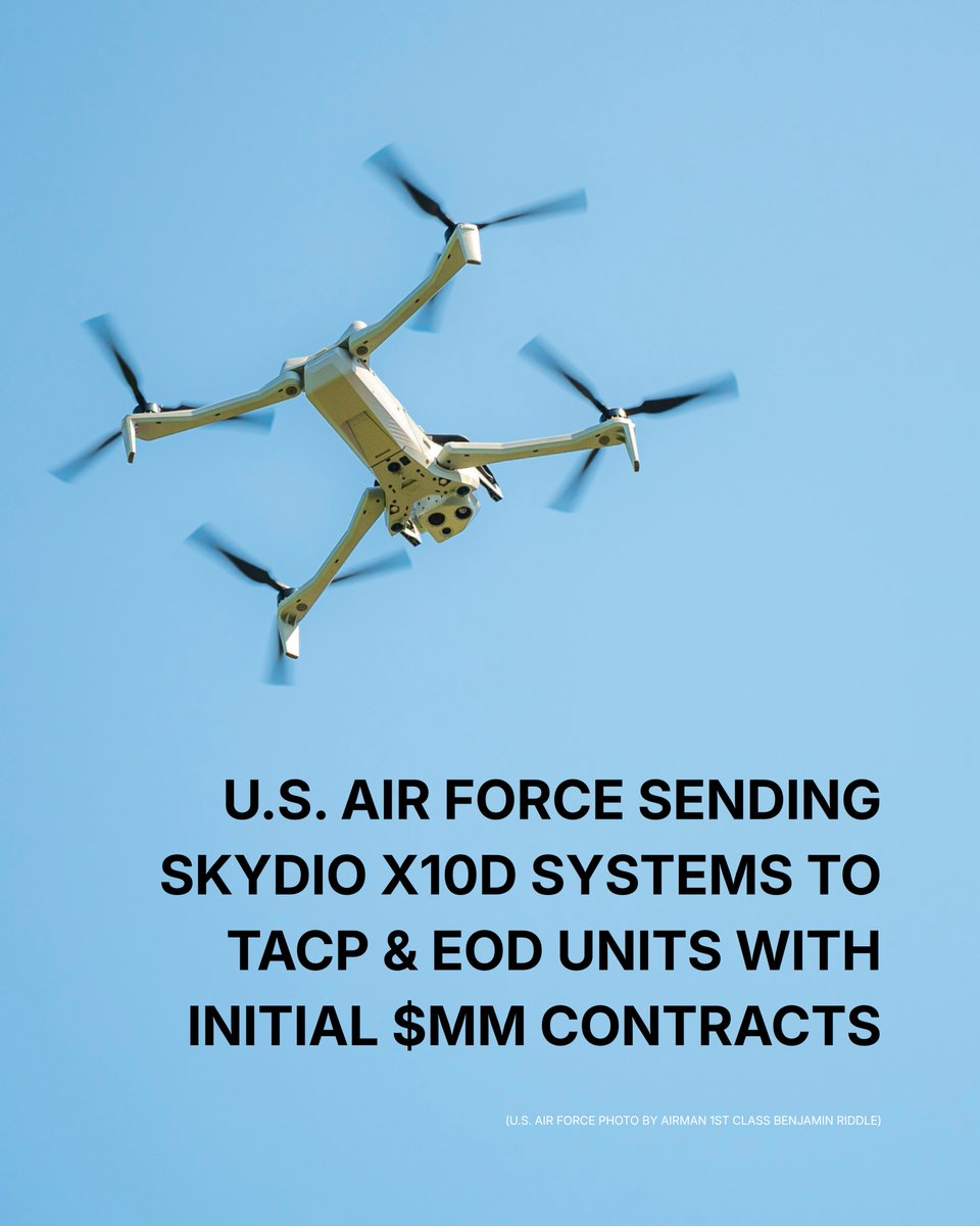 SkydioHQ's tweet image. X10D systems are headed to @usairforce Tactical Air Control Party (TACP) and Explosive Ordnance Disposal (EOD) units. 🇺🇸 
skydio.com/blog/USAF-Awar…